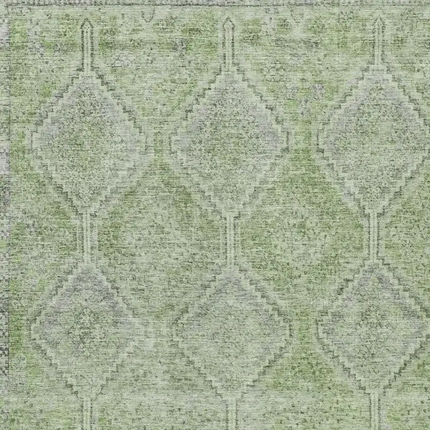 Green And Sage Geometric Washable Indoor Outdoor Area Rug Photo 3