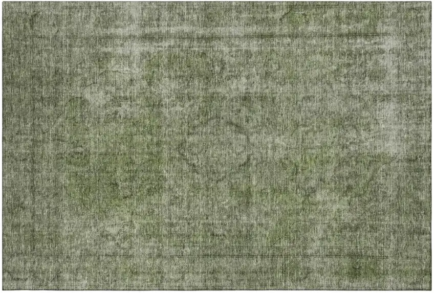 Green And Silver Abstract Washable Area Rug With UV Protection Photo 3