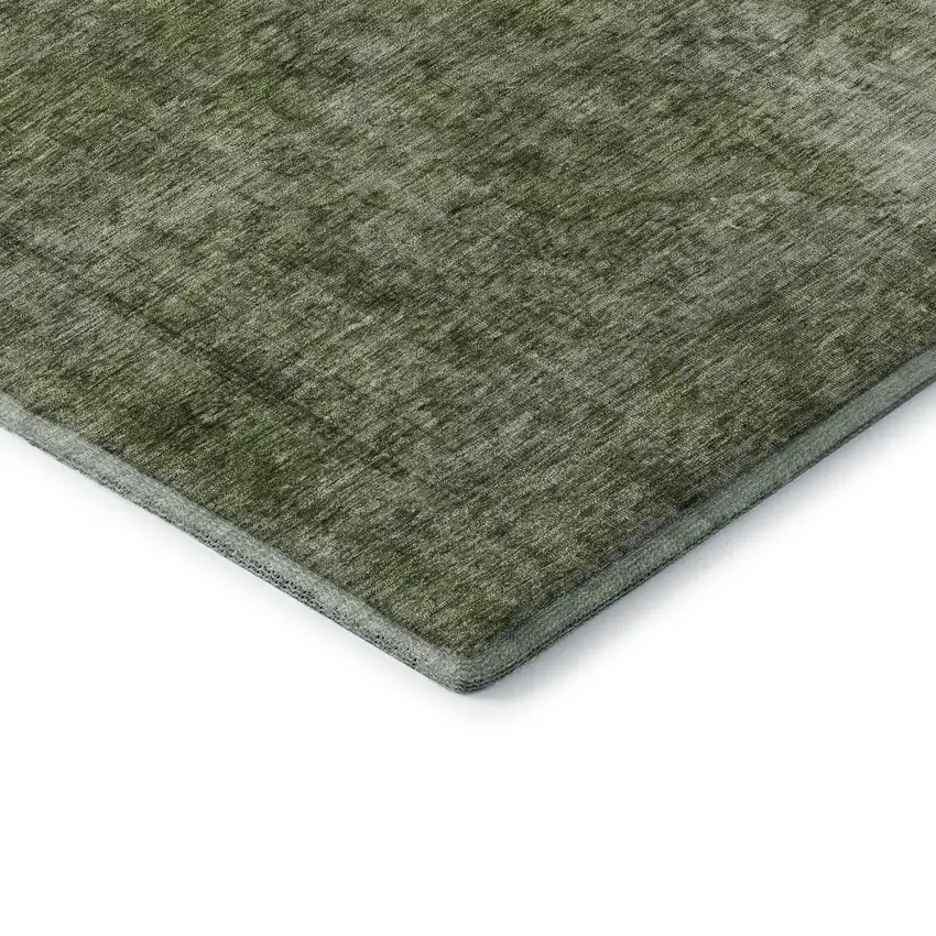 Green And Silver Abstract Washable Area Rug With UV Protection Photo 6
