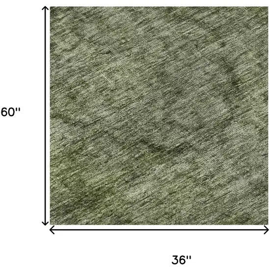 Green And Silver Abstract Washable Area Rug With UV Protection Photo 8