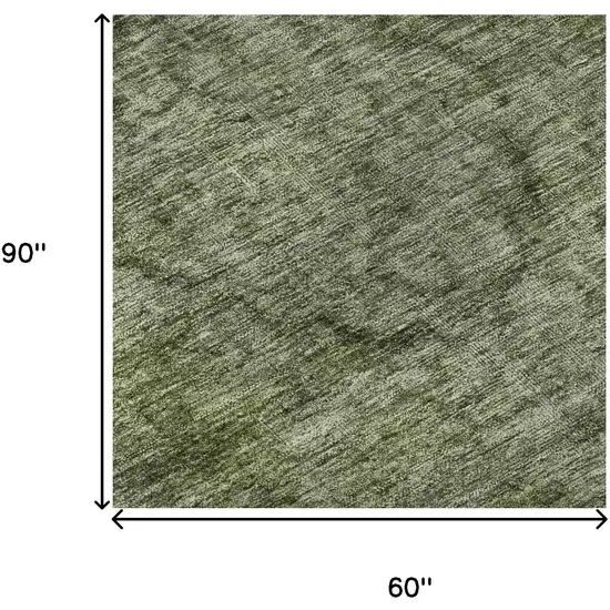 Green And Silver Abstract Washable Area Rug With UV Protection Photo 9