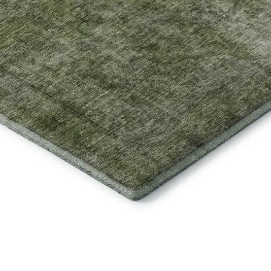Green And Silver Abstract Washable Area Rug With UV Protection Photo 7