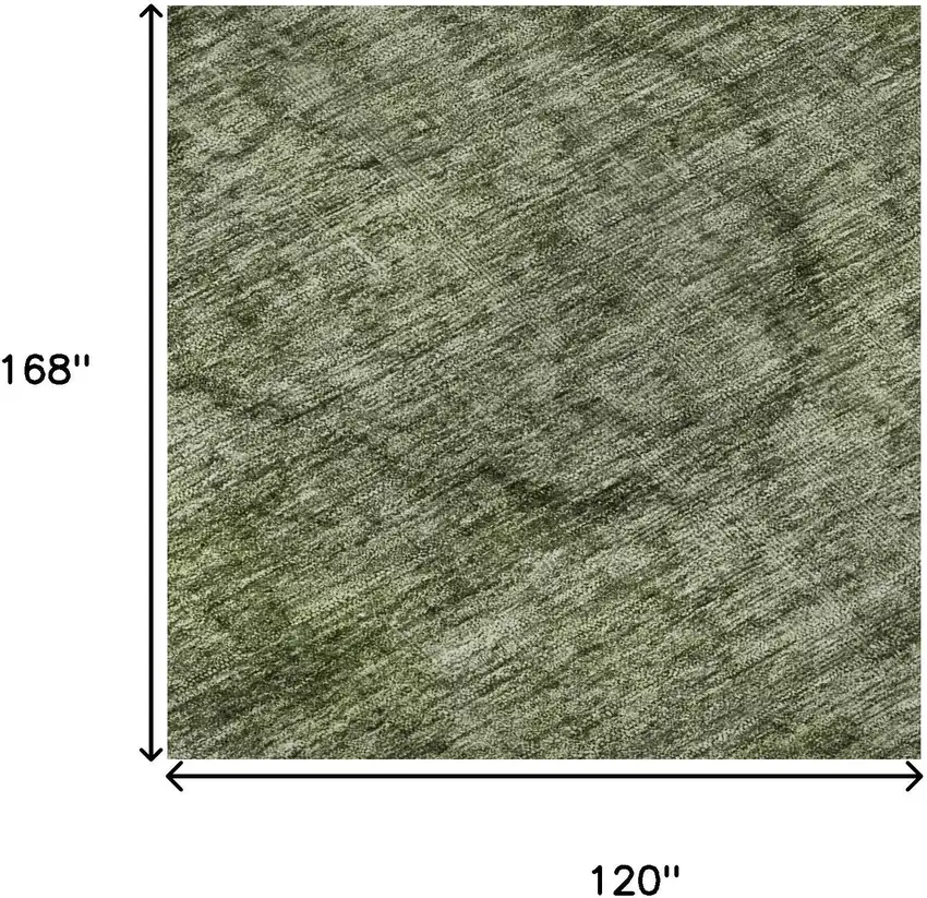 Green And Silver Abstract Washable Area Rug With UV Protection Photo 8