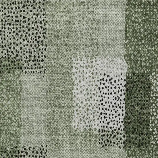 Green And Silver Abstract Washable Indoor Outdoor Area Rug Photo 5
