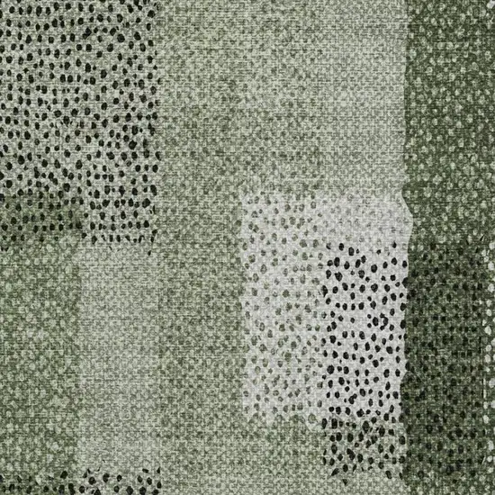 Green And Silver Abstract Washable Indoor Outdoor Area Rug Photo 4