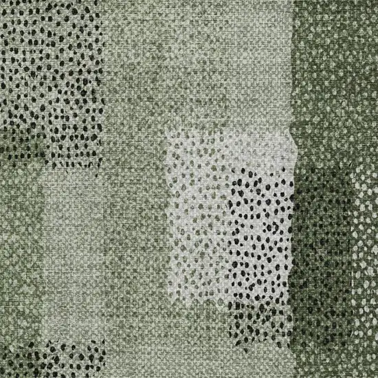 Green And Silver Abstract Washable Indoor Outdoor Area Rug Photo 8