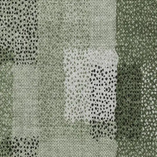 Green And Silver Abstract Washable Indoor Outdoor Area Rug Photo 6