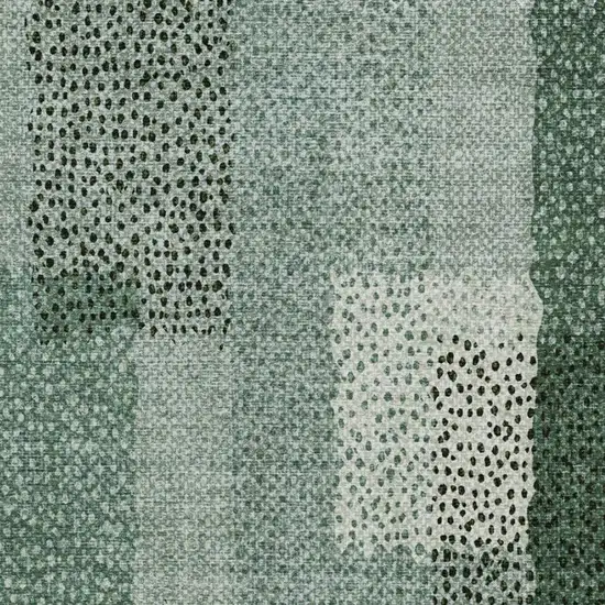 Green And Silver Abstract Washable Indoor Outdoor Area Rug Photo 7