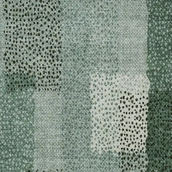 Green And Silver Abstract Washable Indoor Outdoor Area Rug Photo 9