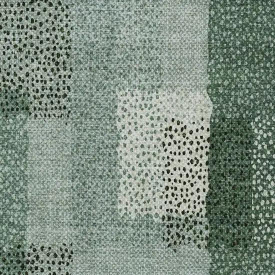 Green And Silver Abstract Washable Indoor Outdoor Area Rug Photo 9