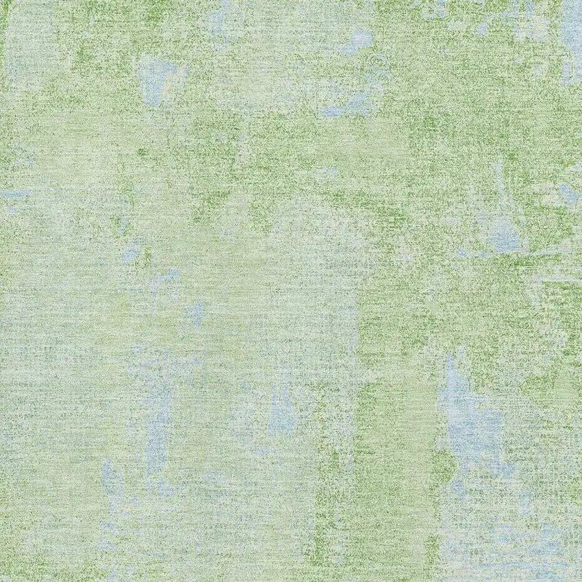 Green And Sky Blue Abstract Washable Area Rug With UV Protection Photo 3