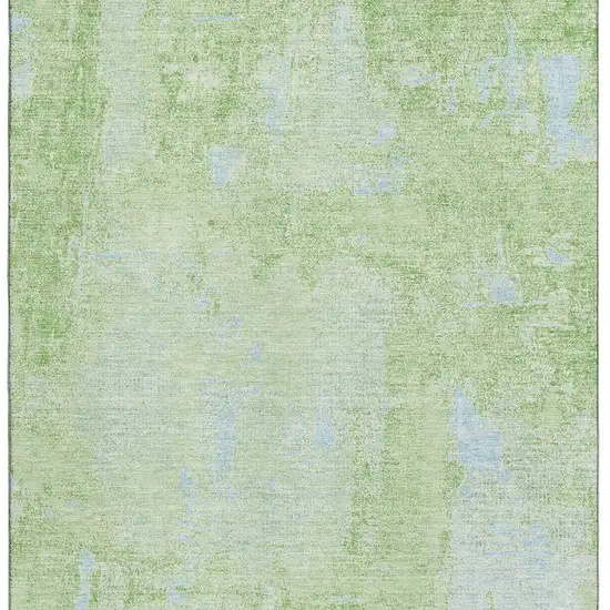 Green And Sky Blue Abstract Washable Area Rug With UV Protection Photo 4