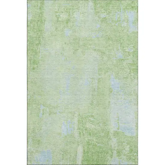 Green And Sky Blue Abstract Washable Area Rug With UV Protection Photo 6