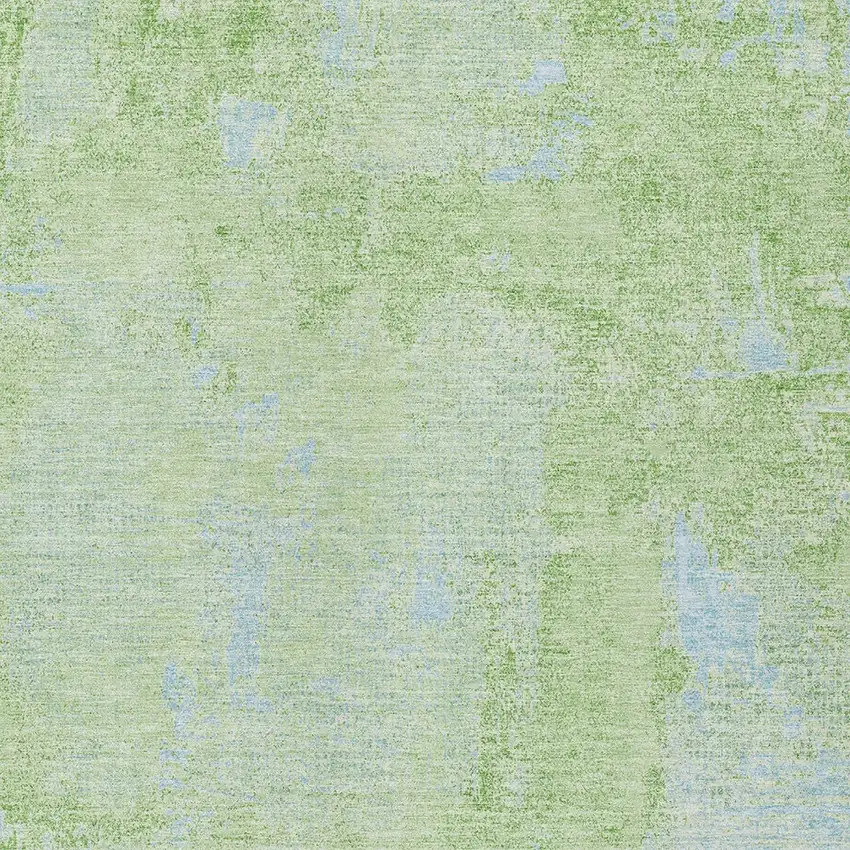 Green And Sky Blue Abstract Washable Indoor Outdoor Area Rug Photo 5