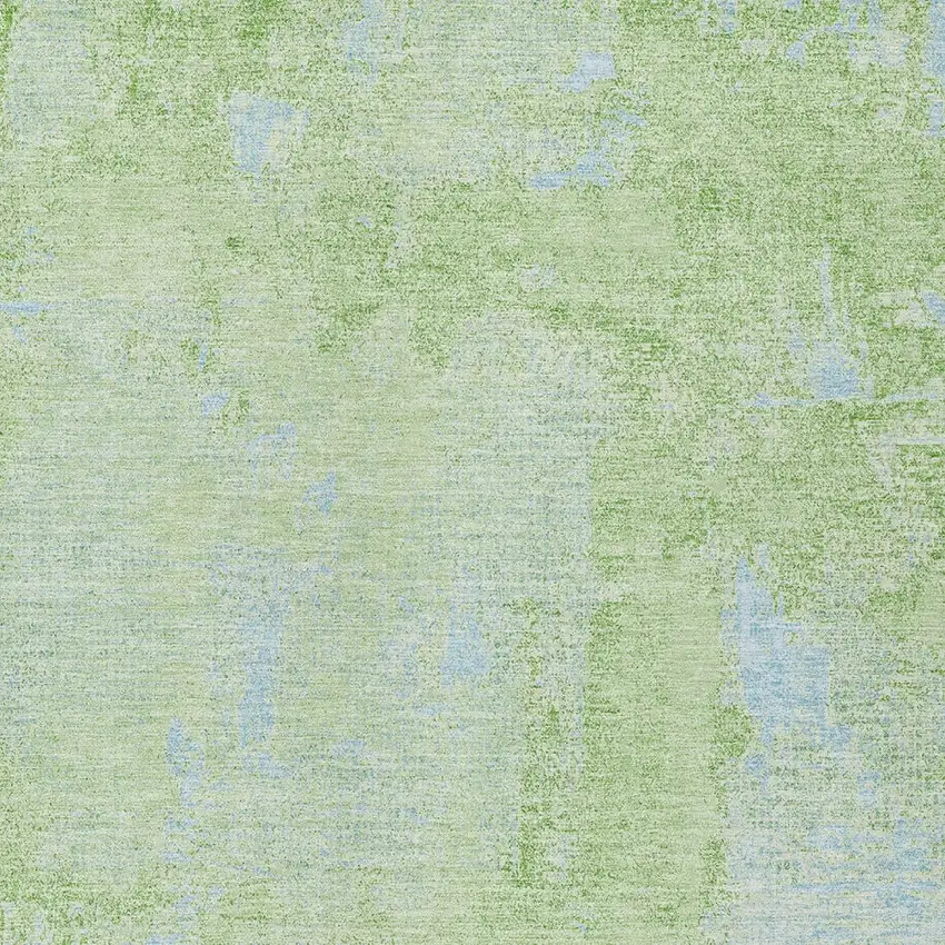Green And Sky Blue Abstract Washable Indoor Outdoor Area Rug Photo 5