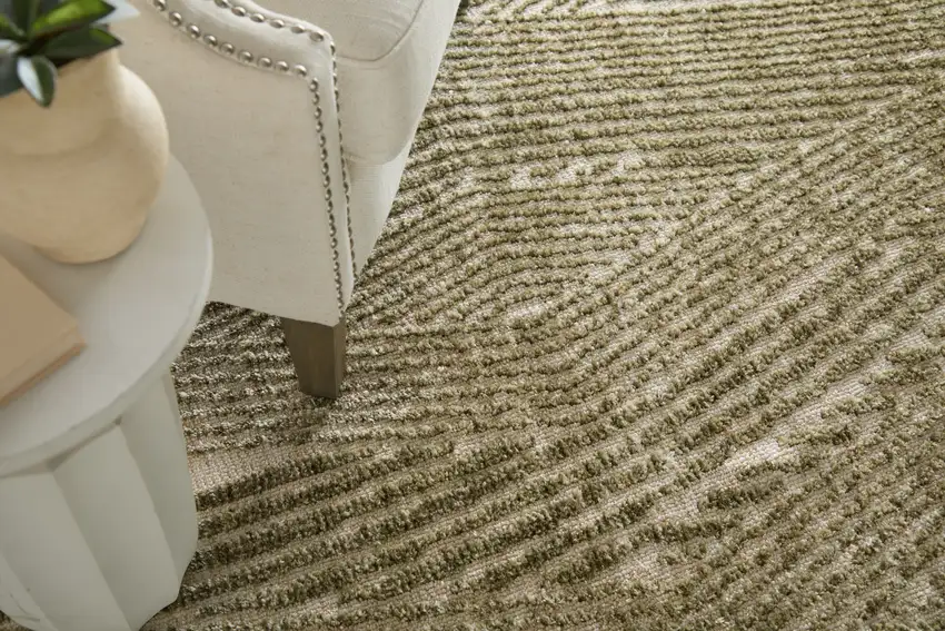 Green And Tan Abstract Area Rug Photo 6