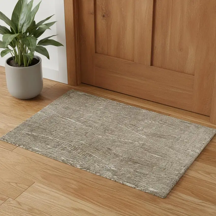 Green And Tan Abstract Area Rug Photo 1