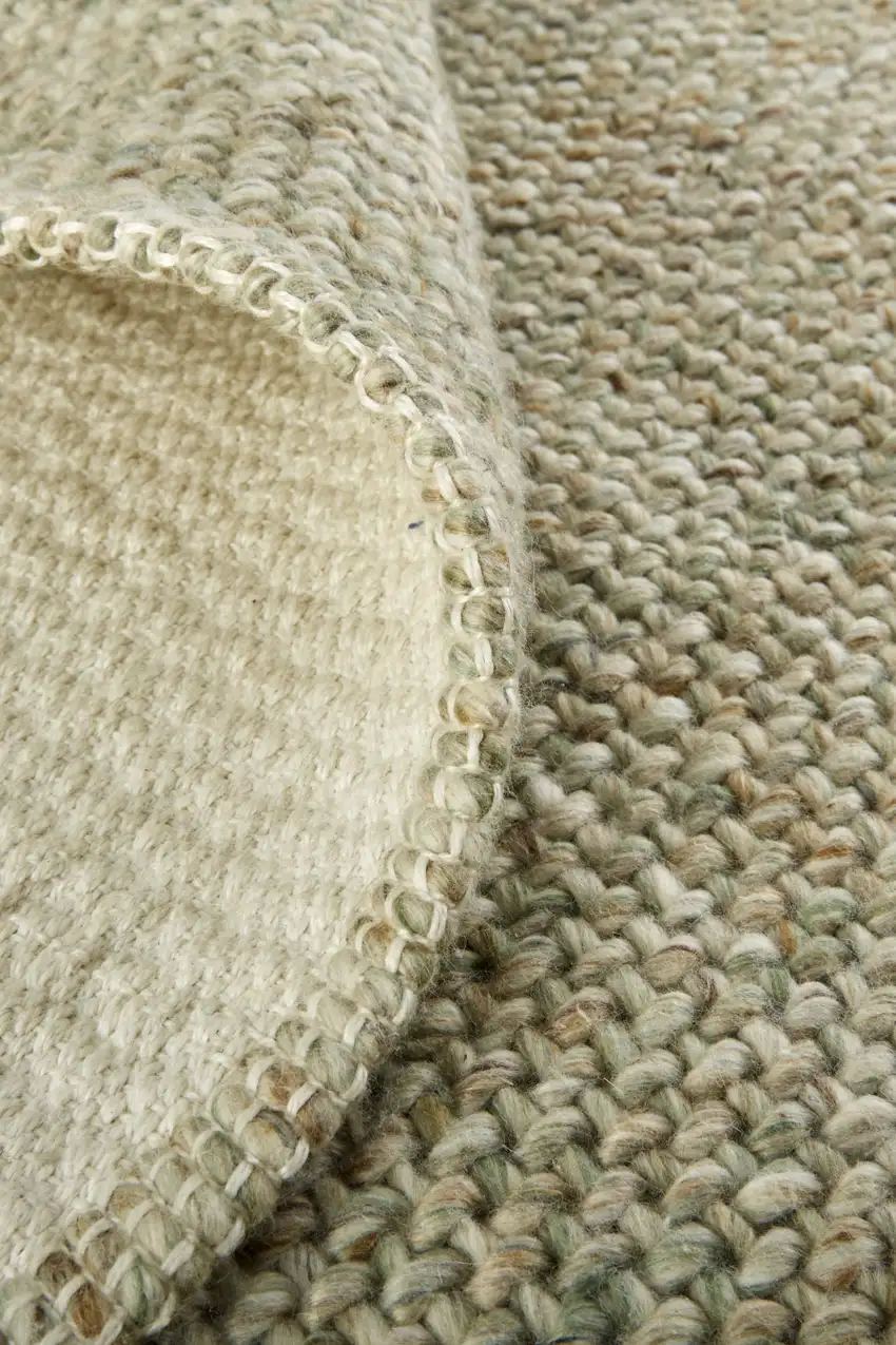 Tan And Green Hand Woven Area Rug Photo 5