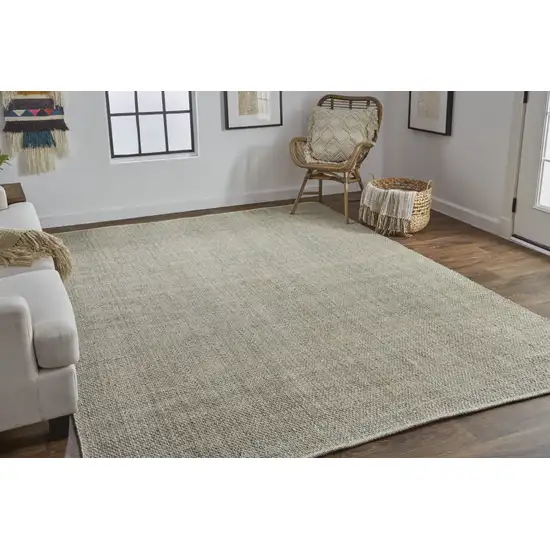 Tan And Green Hand Woven Area Rug Photo 7