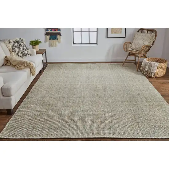 Tan And Green Hand Woven Area Rug Photo 6