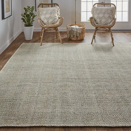 Tan And Green Hand Woven Area Rug Photo 8