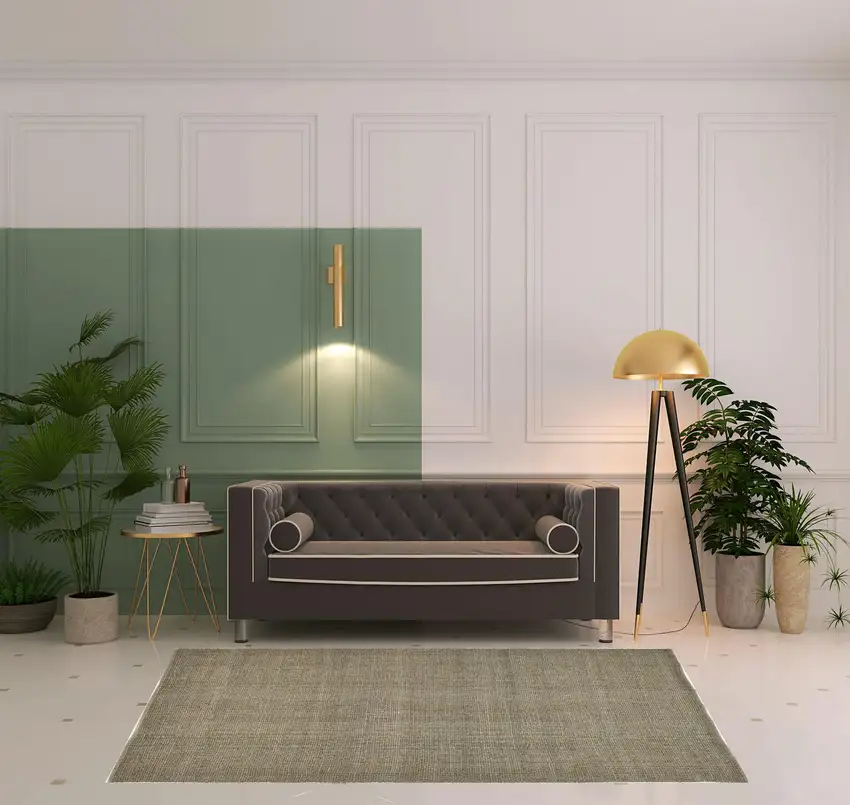 Green And Tan Hand Woven Area Rug Photo 2