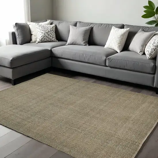 Tan And Green Hand Woven Area Rug Photo 1