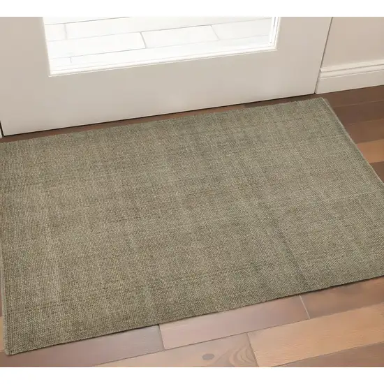 Tan And Green Hand Woven Area Rug Photo 1
