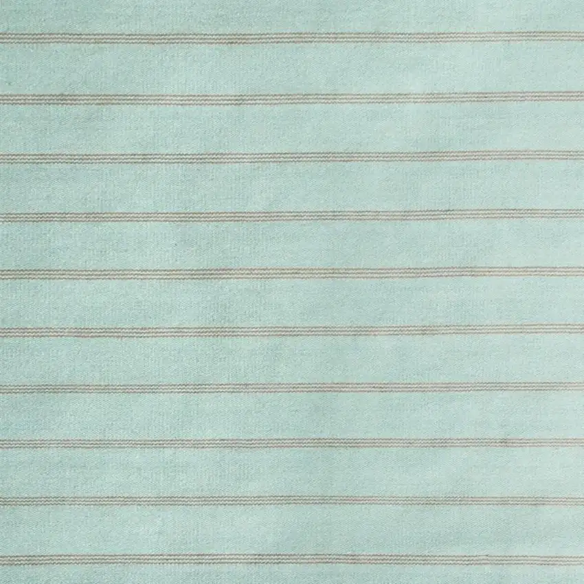 Green And Tan Striped Hand Woven Square Rug Photo 4