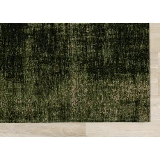 Green And Taupe Abstract Area Rug Photo 9