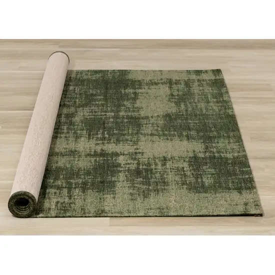 Green And Taupe Abstract Area Rug Photo 9