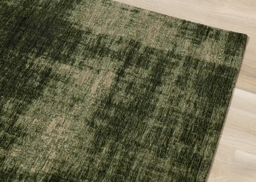 Green And Taupe Abstract Area Rug Photo 7