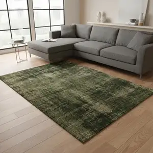 Photo of Green And Taupe Abstract Area Rug