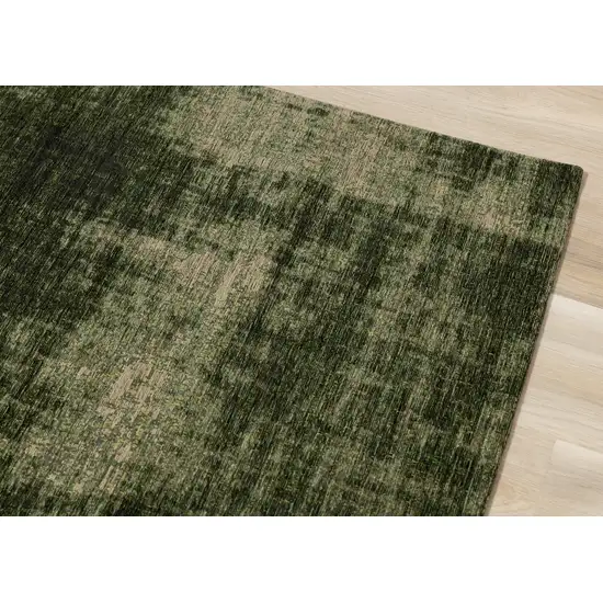 Green And Taupe Abstract Area Rug Photo 7