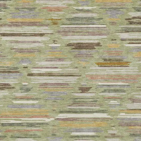 Green And Taupe Southwestern Washable Indoor Outdoor Area Rug Photo 2