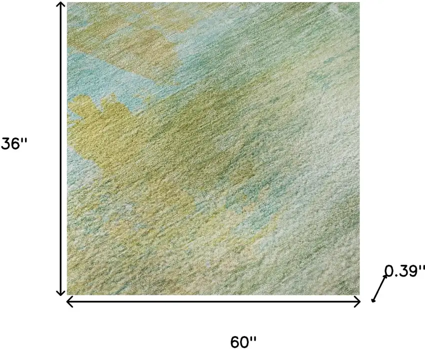 Green And Teal Abstract Washable Area Rug With UV Protection Photo 7