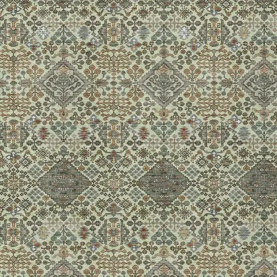 Green And Teal Blue Geometric Washable Indoor Outdoor Area Rug Photo 2