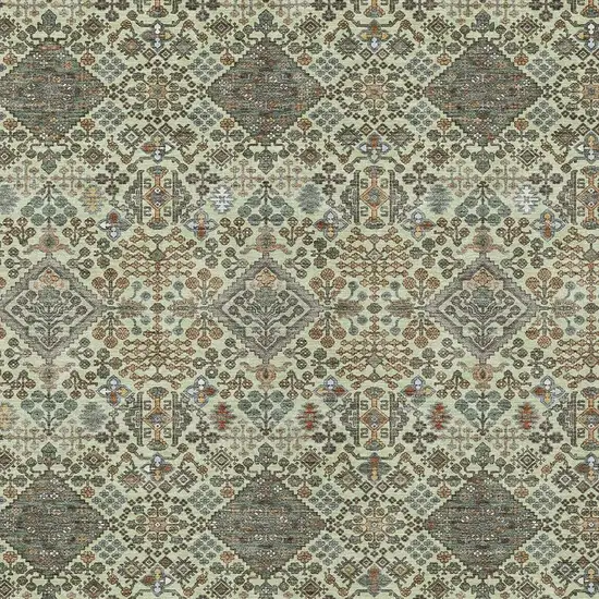 Green And Teal Blue Geometric Washable Indoor Outdoor Area Rug Photo 2