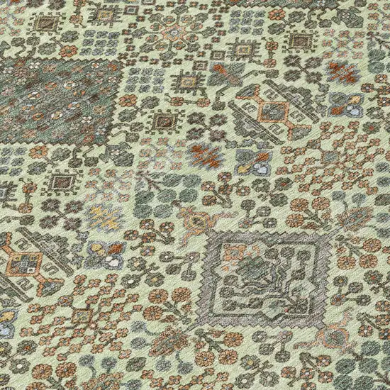 Green And Teal Blue Geometric Washable Indoor Outdoor Area Rug Photo 9