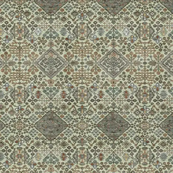 Green And Teal Blue Geometric Washable Indoor Outdoor Area Rug Photo 2