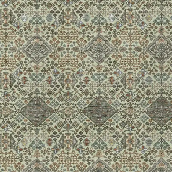 Green And Teal Blue Geometric Washable Indoor Outdoor Area Rug Photo 2