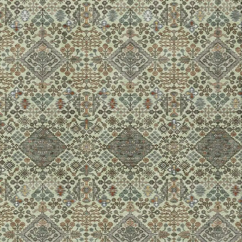 Green And Teal Blue Geometric Washable Indoor Outdoor Area Rug Photo 2