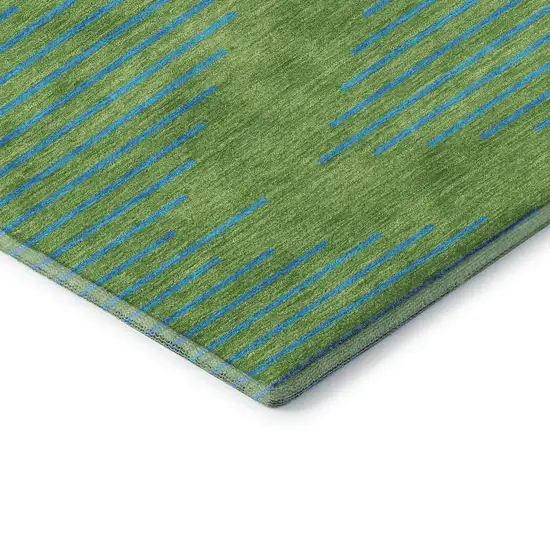 Green And Teal Geometric Washable Area Rug With UV Protection Photo 7
