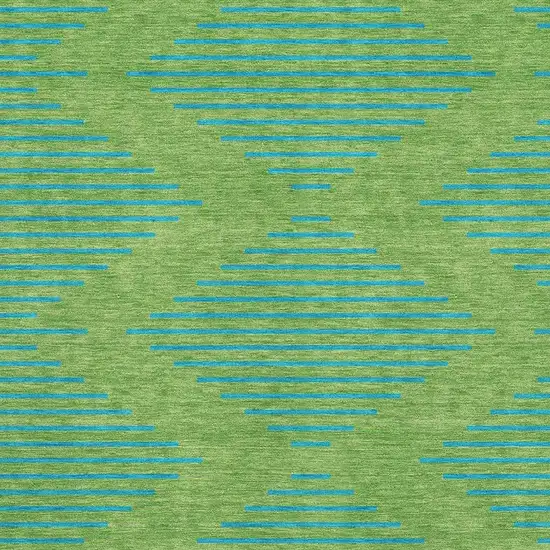 Green And Teal Geometric Washable Area Rug With UV Protection Photo 2