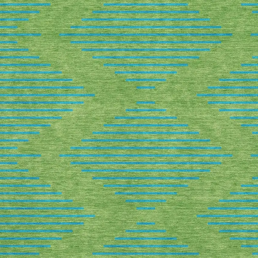 Green And Teal Geometric Washable Area Rug With UV Protection Photo 2