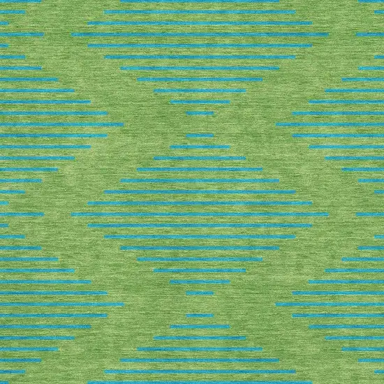 Green And Teal Geometric Washable Area Rug With UV Protection Photo 2