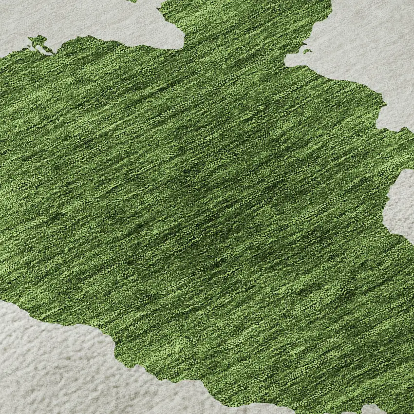 Green And White Abstract Washable Area Rug With UV Protection Photo 9