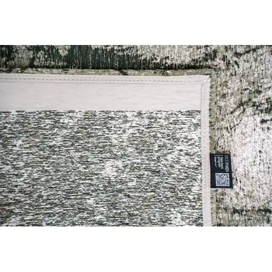 Green And White Abstract Washable Area Rug With UV Protection Photo 4