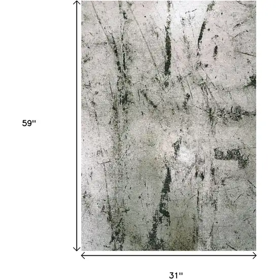 Green And White Abstract Washable Area Rug With UV Protection Photo 8