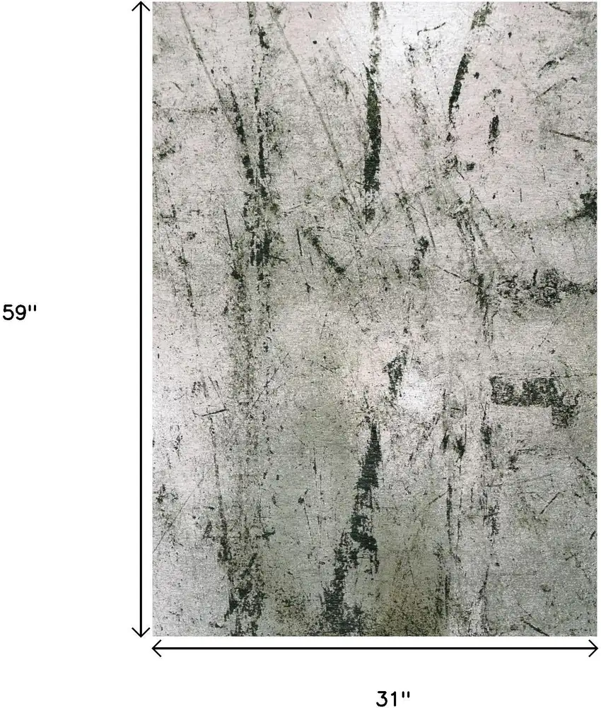 Green And White Abstract Washable Area Rug With UV Protection Photo 8